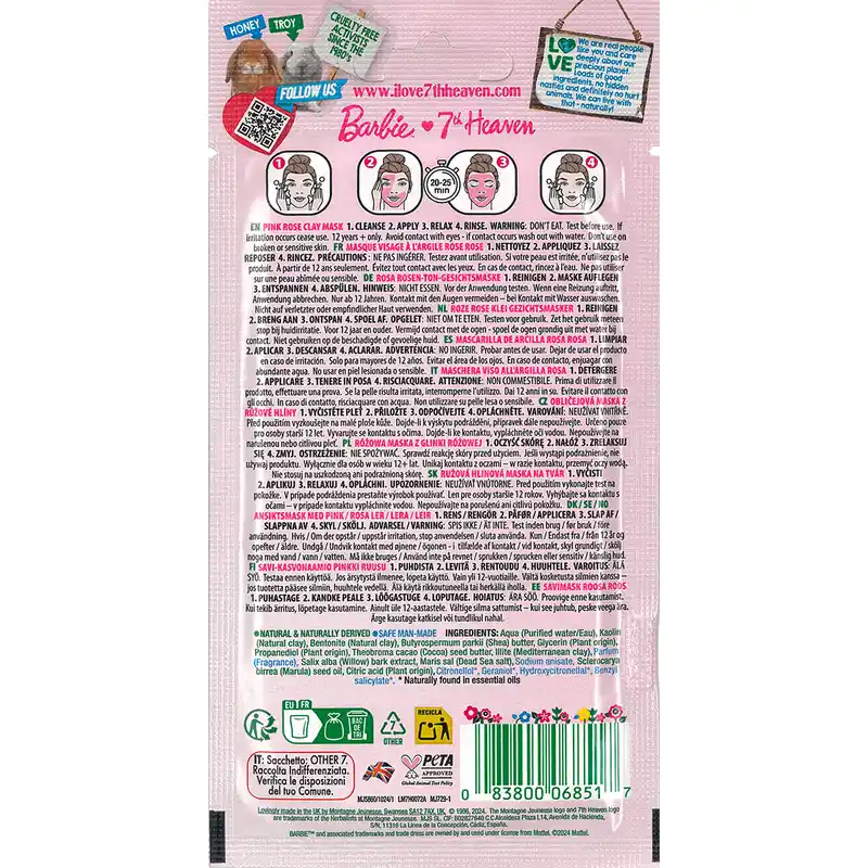 7 Heaven Barbie Pink Clay Mask