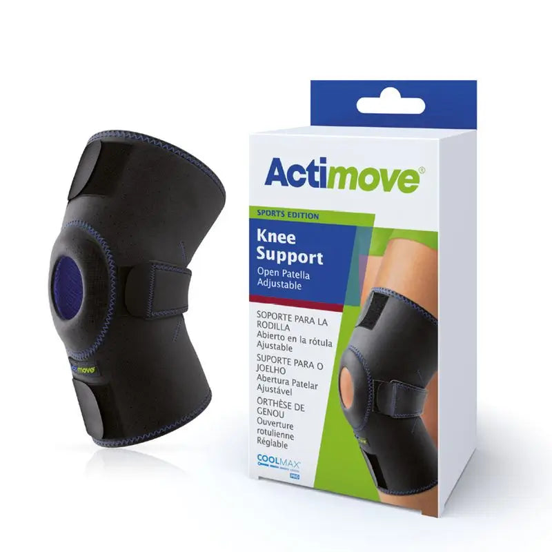Actimove Soporte Para La Rodilla Con Rótula Abierta, Color Negro, Talla Universal