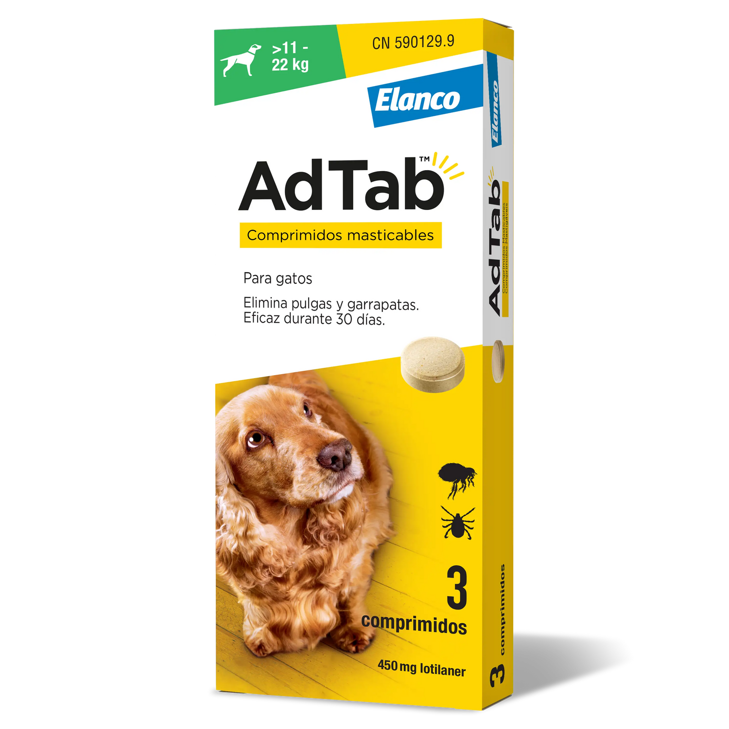 AdTab 450Mg Chewable Tablets Dogs 11-22Kg, 3Cpd