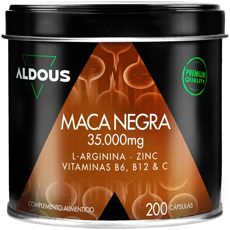 Aldous Bio Peruvian Black Maca Complex Arginine, Zinc, Vitamin C, B12 & B6 , 200 capsules