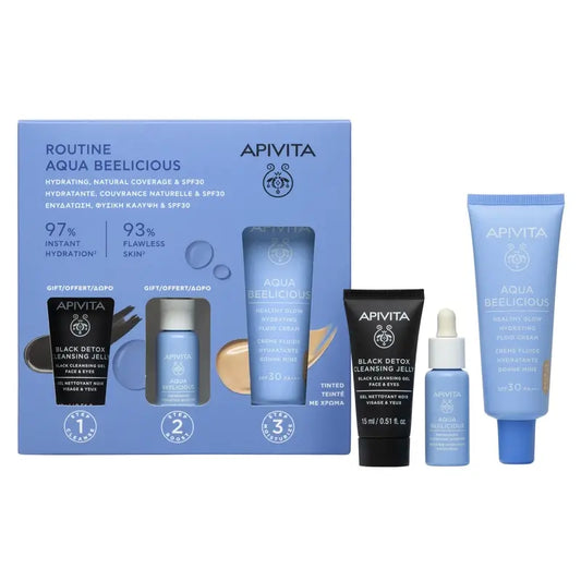 Apivita Aqua Beelicious Colour Cream Spf30, 1 set