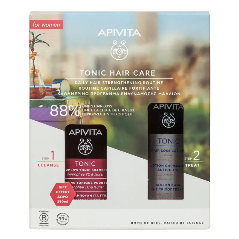 Apivita Promotion Pack Anti-Hair Loss Lotion + Free Toning Shampoo for Women 250Ml
