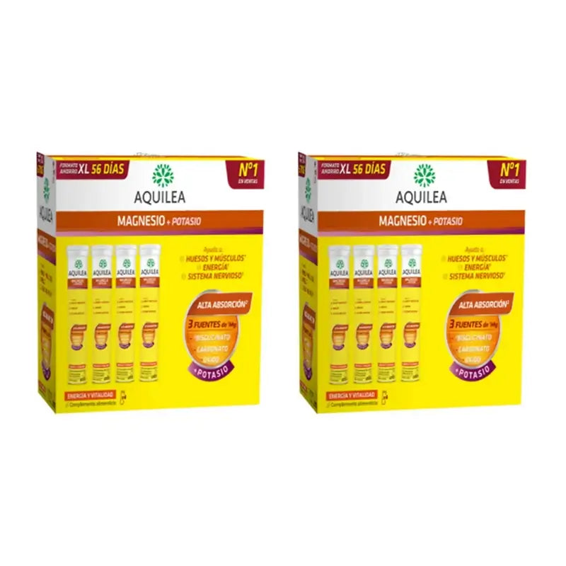 Aquilea Energy & Vitality Magnesium+Potassium Effervescent , 2X56 Tablets