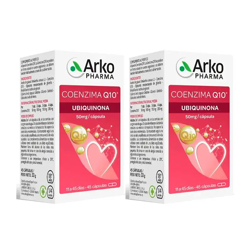 Arkopharma Arkovital Coenzyme Q10, Pack 2 x 45 Capsules