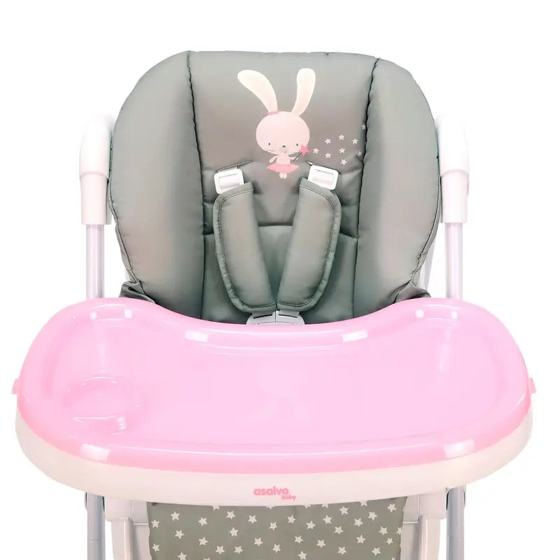 Asalvo Pink Bunny Highchair With Wheels
