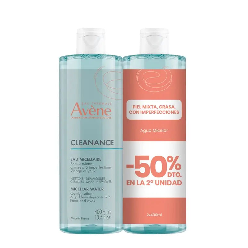 Avène Duo Cleanance Cleansing Micellar Cleansing Water, 400 ml 50% on 2nd unit