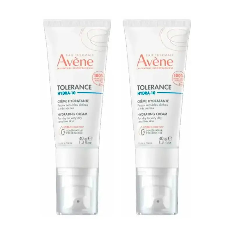 Avene Tolerance Hydra-10 Moisturizing Cream, Pack 2 x 40 ml