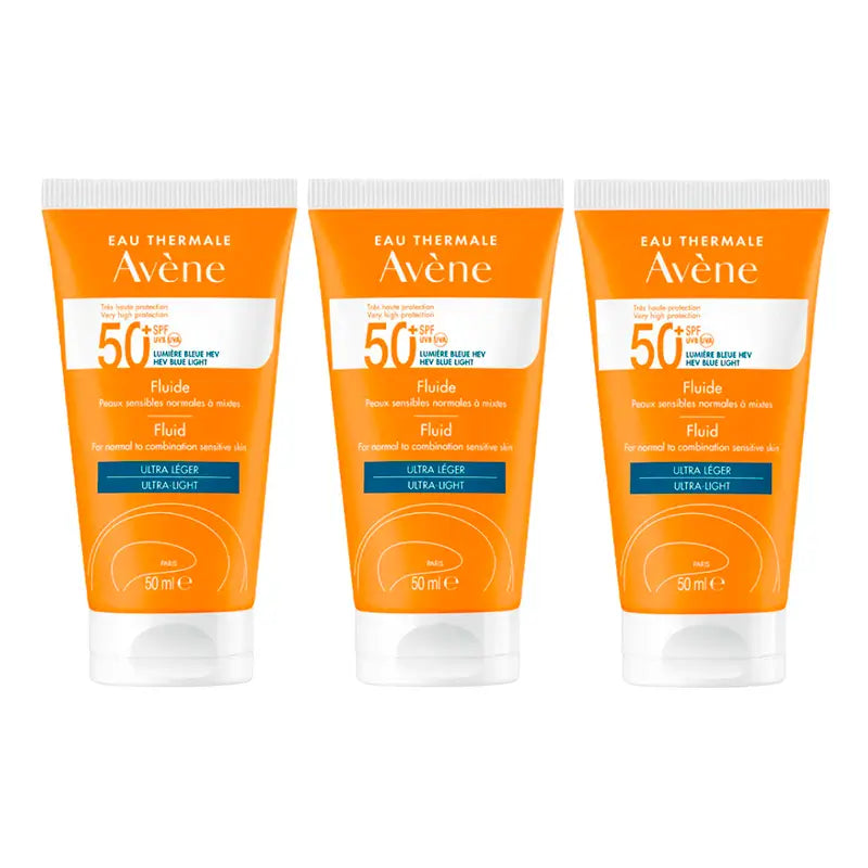 Avene Sun Fluid Spf50+, 3 x 50 ml