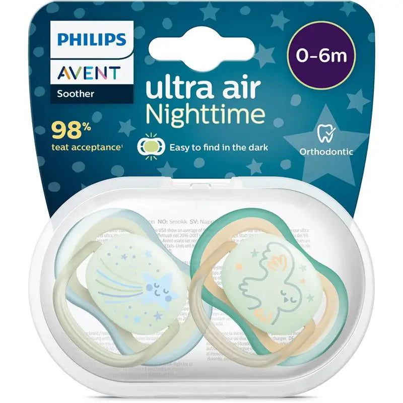Buy Avent Ultra Air Pacifiers 0-6 Months Baby Nocturno units