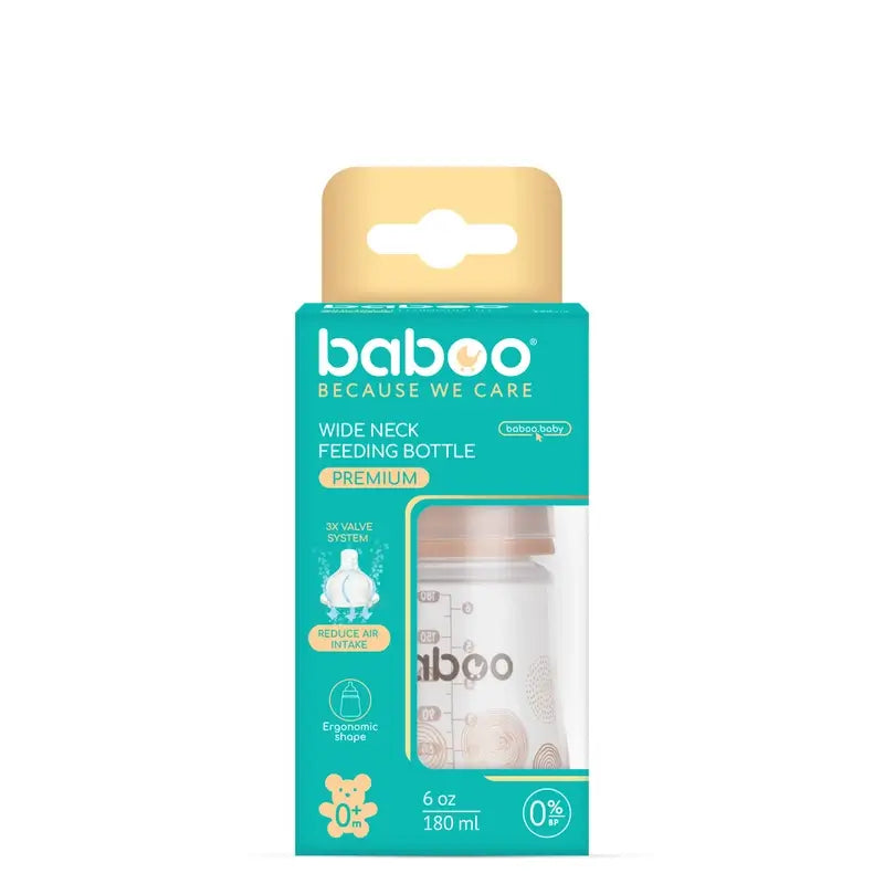 Baboo Anti-colic Bottle 0+ Months Au Naturale, 180 ml
