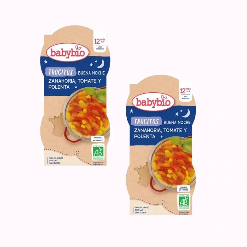 Babybio Buena Noche Chunks of Vegetable Ratatouille with Rice, Pack 2 x 2X200 g
