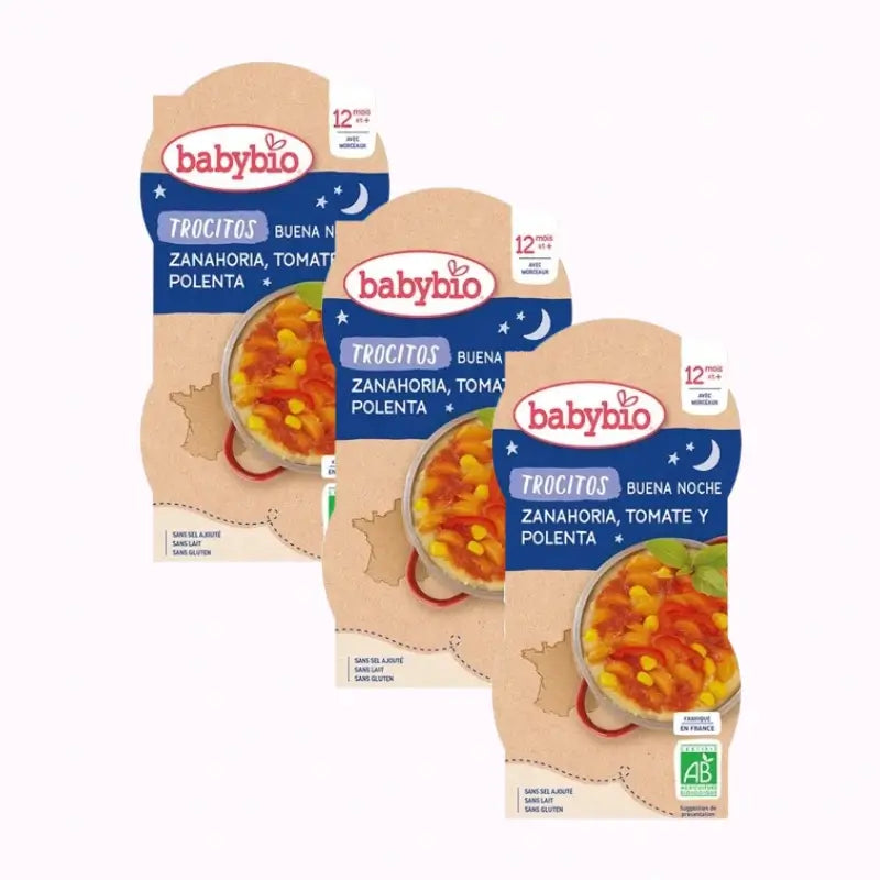 Babybio Buena Noche Chunks of Vegetable Ratatouille with Rice, Pack 3 x 2X200 g