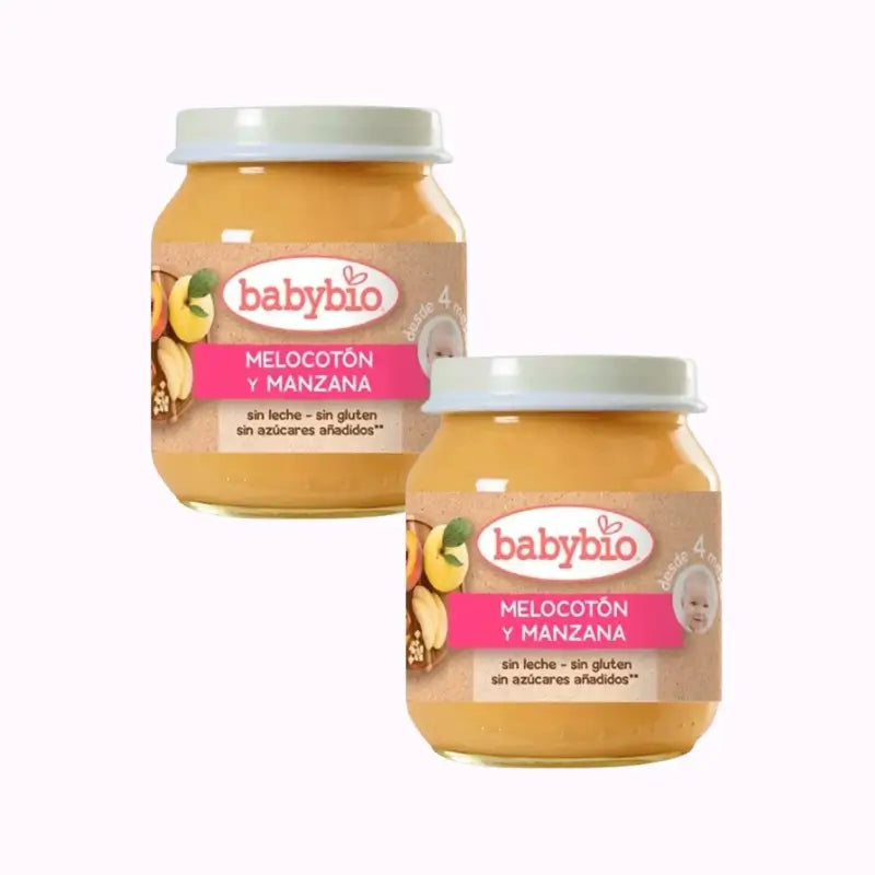 Babybio Peach-Apple, Pack 2 x 130 g