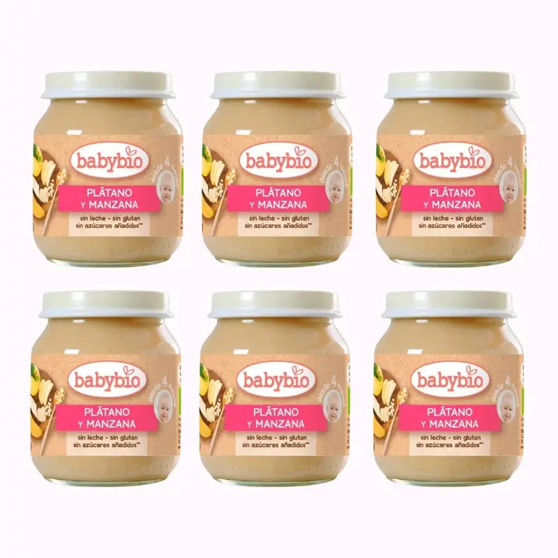 Babybio Banana and Apple, Pack 6 x 130 g