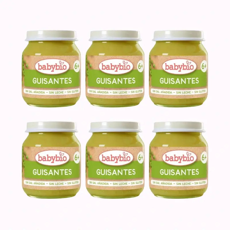 Babybio Babybio Peas, Pack 6 x 130 grams