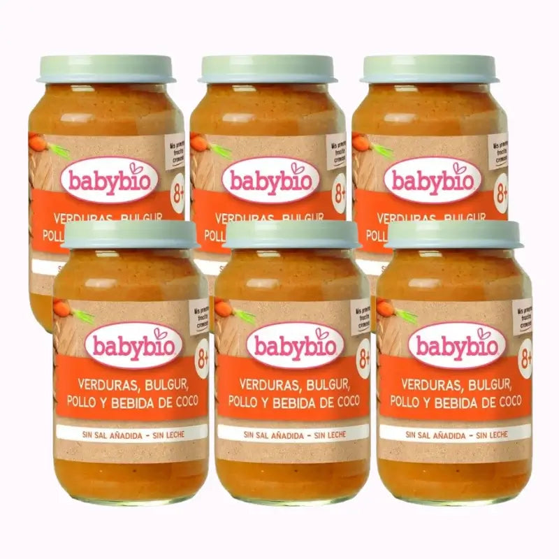 Babybio Vegetables Bulgur Chicken & Coconut Drink, Pack 6 x 200 g