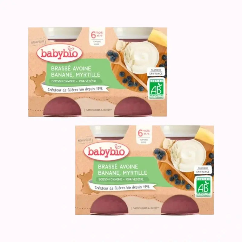 Babybio Yoghurt Oatmeal Banana Blueberry, Pack 2 x 2x130g