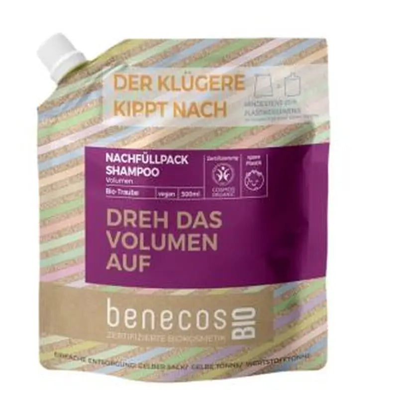 Benecos Grape Volume Shampoo Refill 500Ml. Bio Vegan