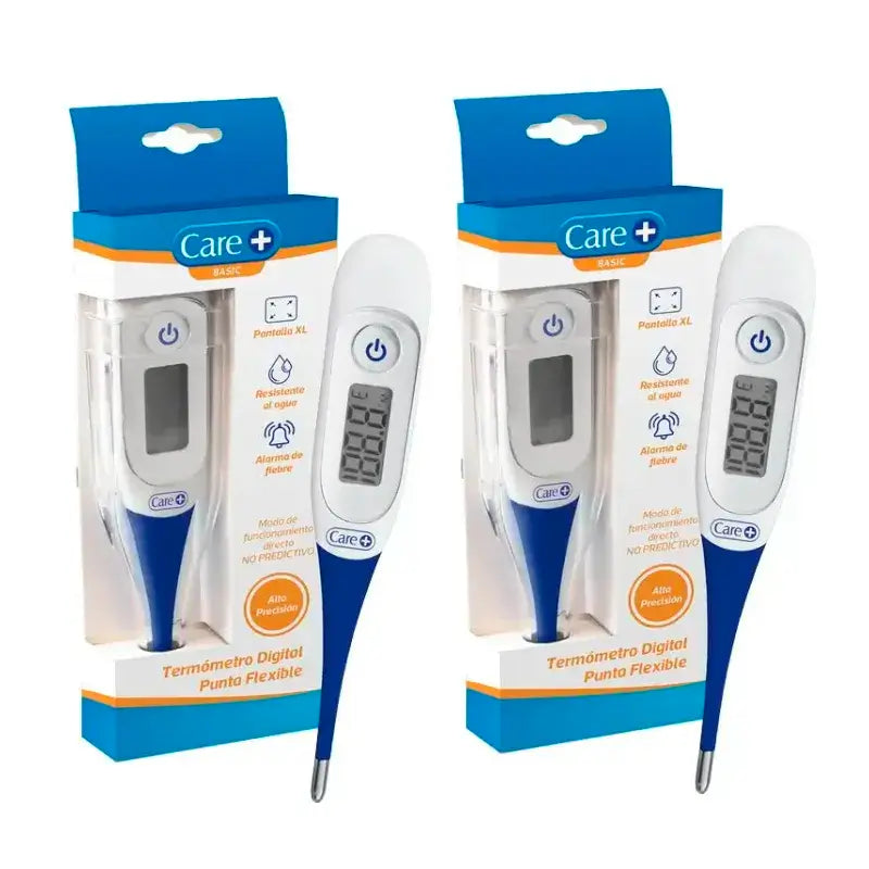 Care+ Digital Thermometer Flexible Tip, Pack 2 Units