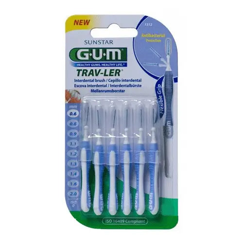 Gum Interdental Brush 1312 Trav-Ler 0.6 Mm 6 pieces