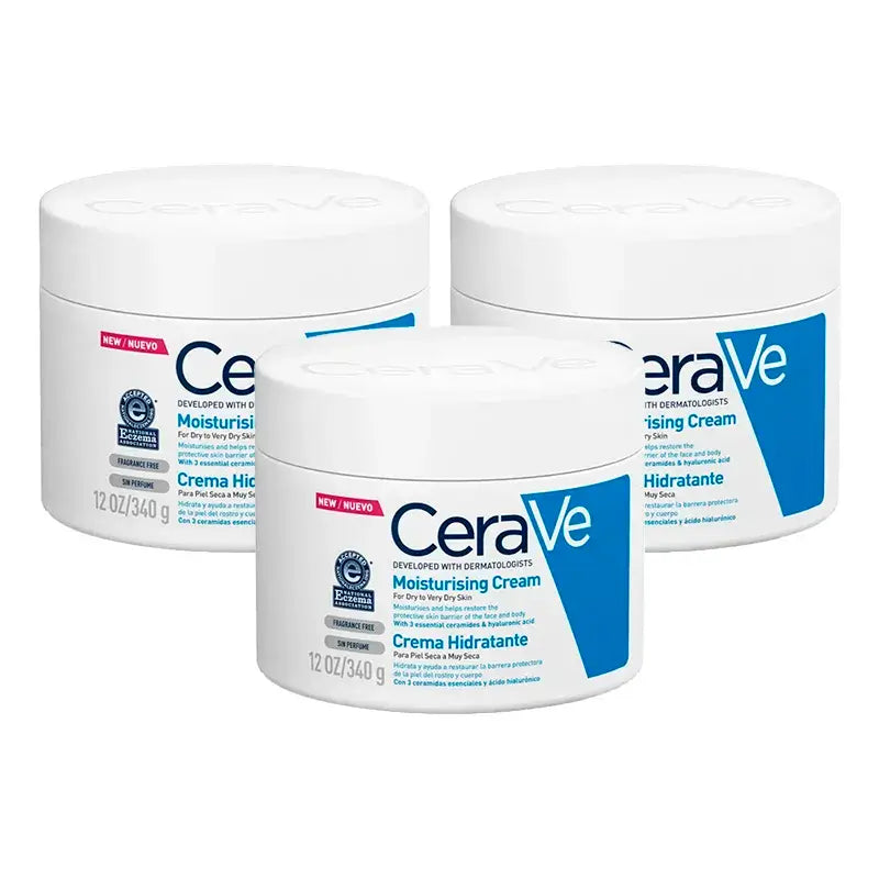 CeraVe Moisturising Cream Dry Skin, Pack 3 x 340 g