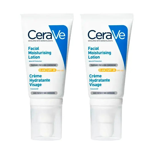 CeraVe Face Moisturising Lotion SPF30, Pack 2 x 52 ml