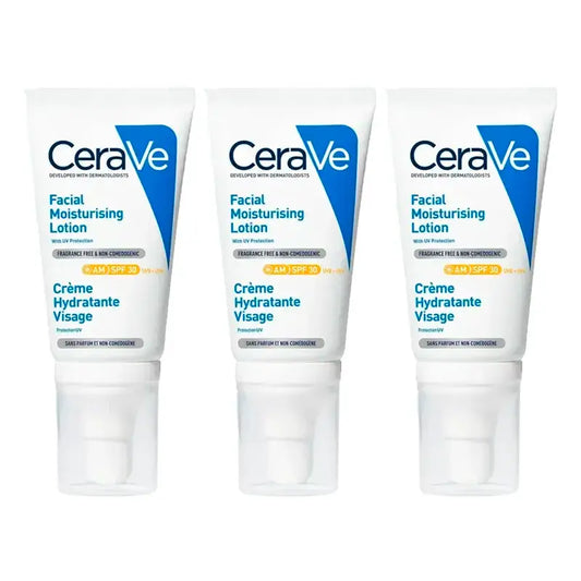 CeraVe Face Moisturising Lotion SPF30, Pack 3 x 52 ml
