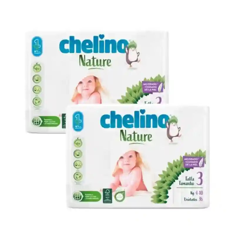 Chelino Nature Nappy Size 3 (4-10 Kg) , 2X36 Units