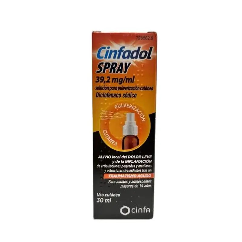 Cinfadol Diclofenac 39,2mg/ml Skin Spray 30 ml