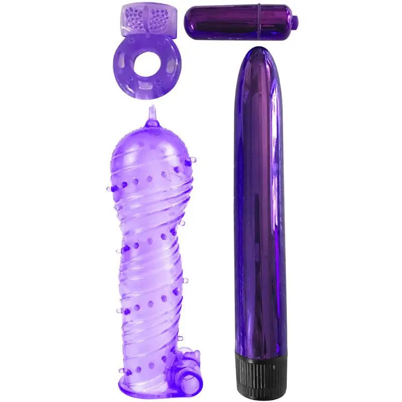 Classix Kit Para Parejas Con Anillo, Funda Y Balas Morado