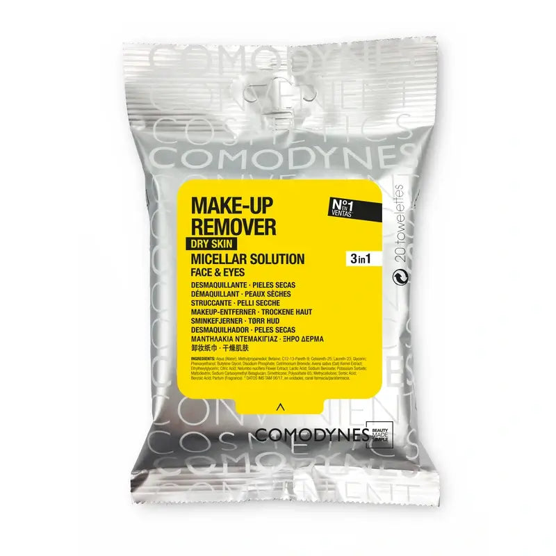 Comodynes Dry Skin Micellar Make-up Remover Wipes 20 pieces