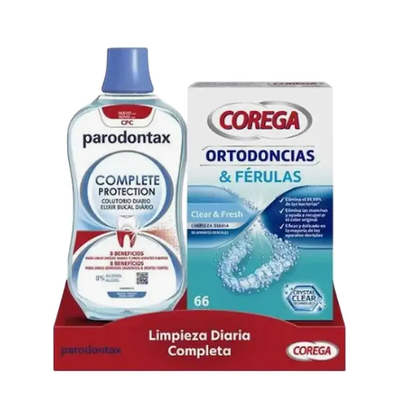 Corega Parodontax Complete Daily Cleaning ( Mouthwash + Orthodontic Cleaning )