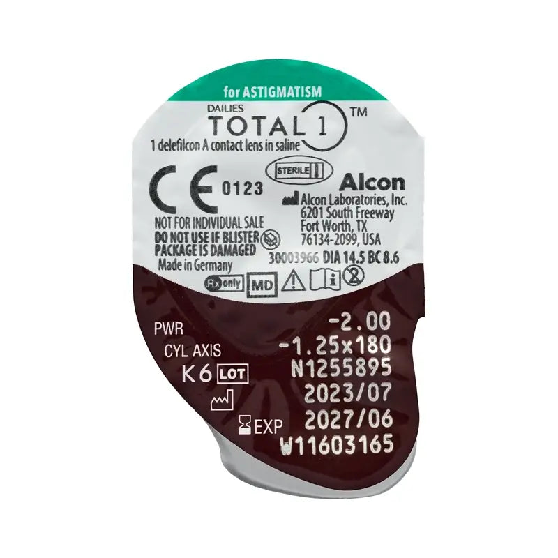 Dailies Total1 Daily Toric Lenses , 30 units