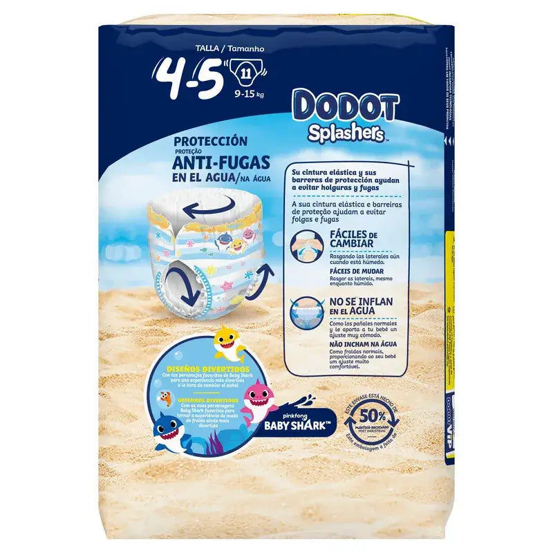 Dodot Splashers Water Nappies Size 4-5, 11 pcs.