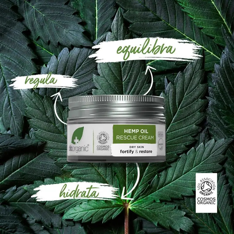 Dr.Organic Hemp Oil Hemp Oil Rescue Cream Combination Skin, 50 ml