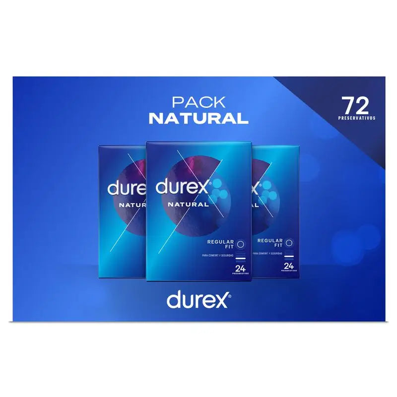 Durex Natural Plus Condoms, Pack 3 x 24 units