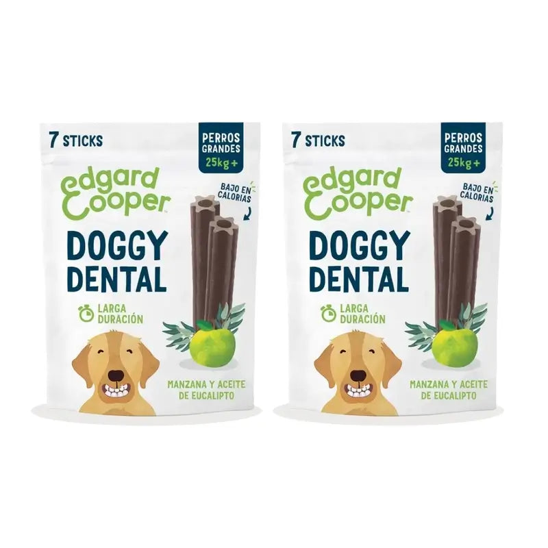 Edgard & Cooper Adult Dog Dental Snack 8X255G Large Apple & Eucalyptus, Pack Of 2
