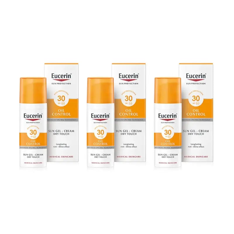 Eucerin Oil Control Sunscreen Dry Touch Gel Spf30+, 3X50 Ml
