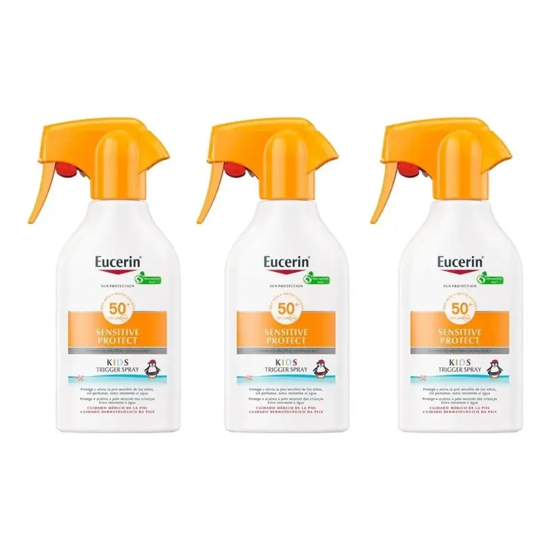 Eucerin Solar Sensitive Protect Kids Sun Spray Fps 50+, 3X250Ml