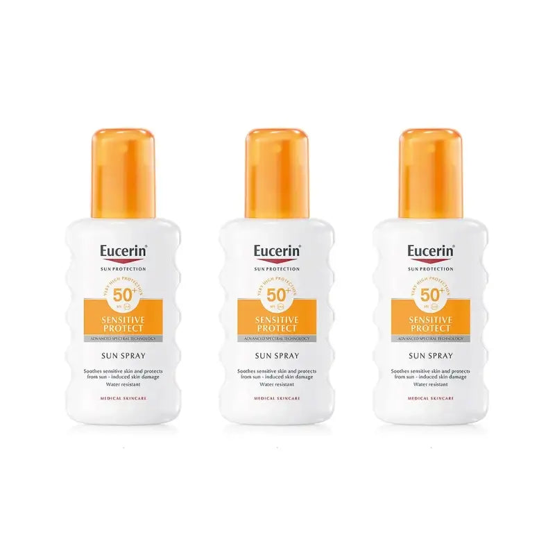 Eucerin Solar Sensitive Protect Sun Spray Spf50, 3X200 Ml