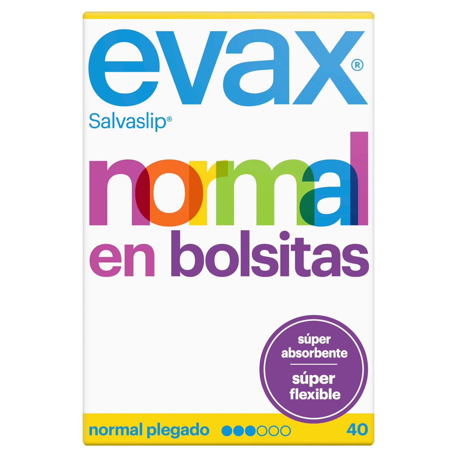 Evax Salvaslip Normal Super Absorbent Panty Liner Protegeslips, 40 pieces