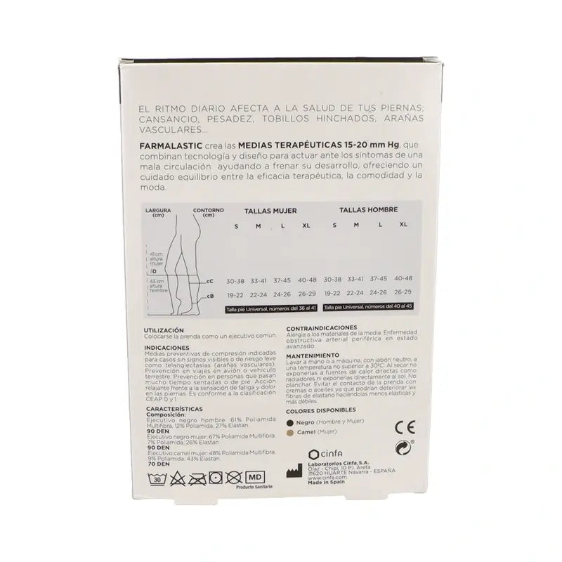 Farmalastic Women's Executive Sock Black Size L