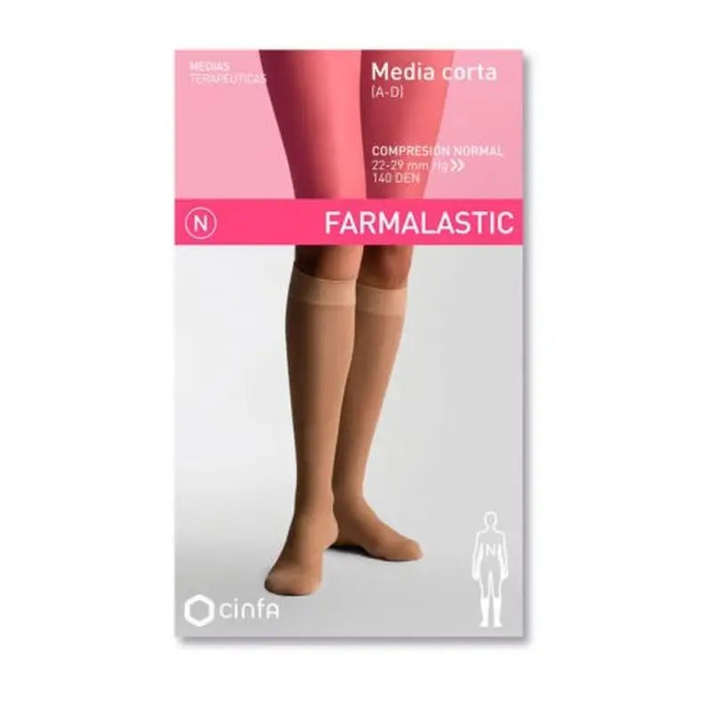 Farmalastic Short Stocking Compression Normal Beige Queen Size