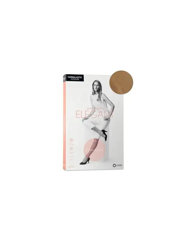 Farmalastic Novum Elegant Corta De Compresión Ligera Color Canela, Nivel 3
