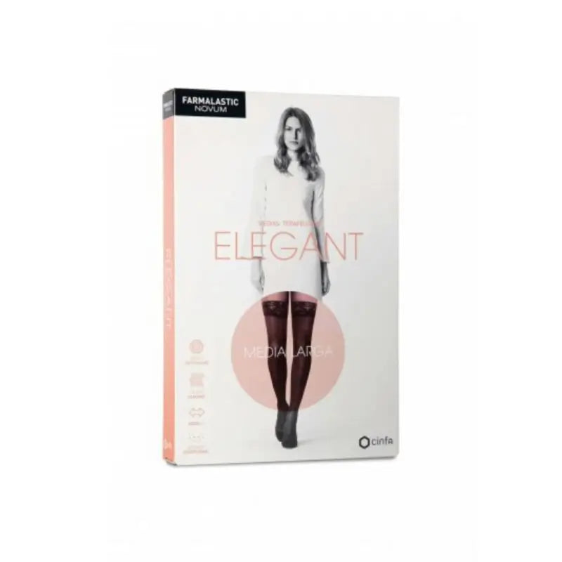 Farmalastic Novum Elegant Larga De Compresión Ligera Color Antracita, Talla 1