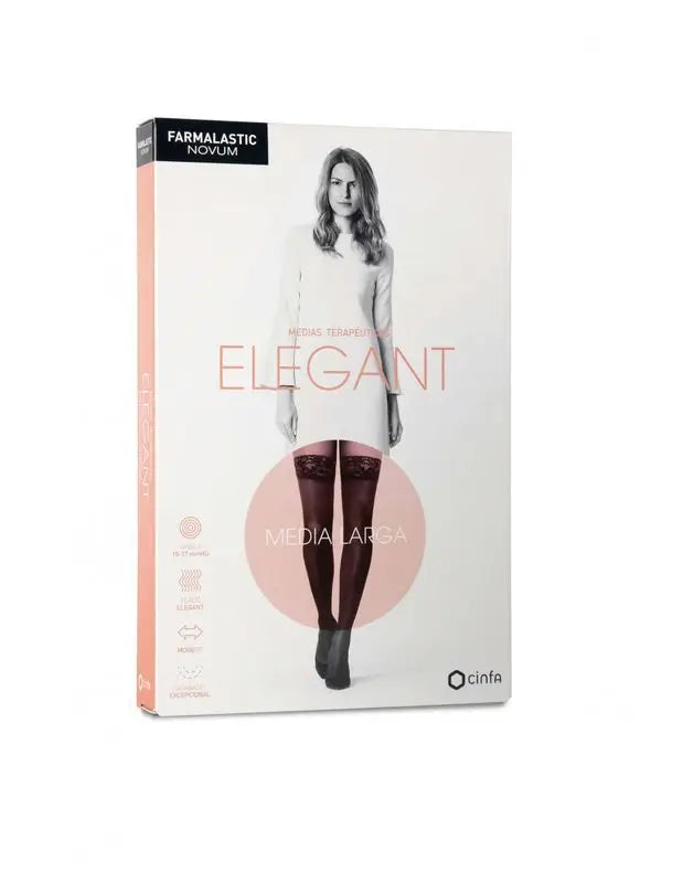 Farmalastic Novum Elegant Larga De Compresión Ligera Color Canela, Talla 0