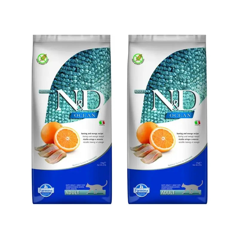 Farmina N&D Cat Ocean Herring 10Kg, Cat Food, Pack Of 2