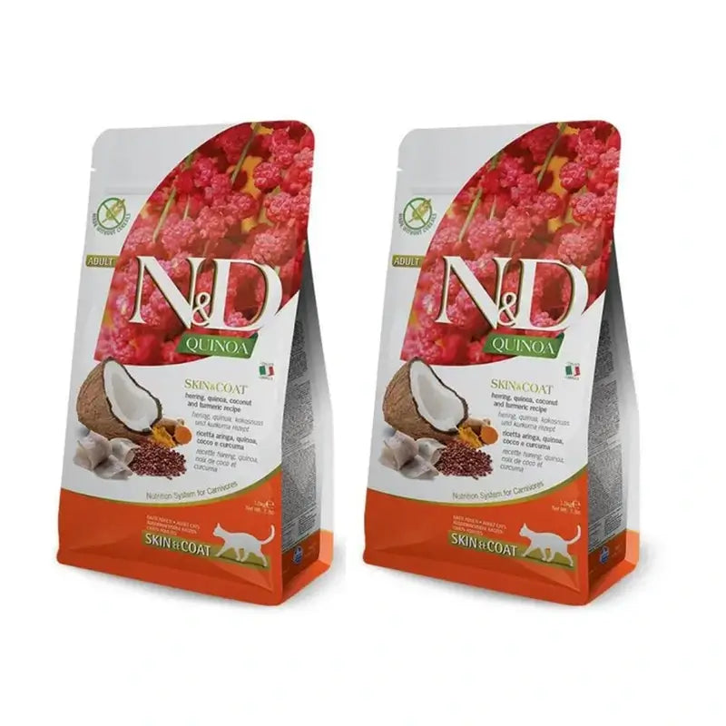 Farmina N&D Cat Quinoa Skin Coat Herring 1,5Kg, Cat Food, Pack Of 2