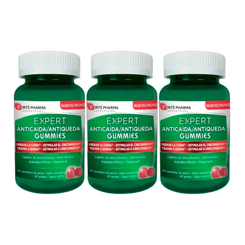 Forté Pharma Expert Anticaida Gummies, Pack 3 x 60 Candies
