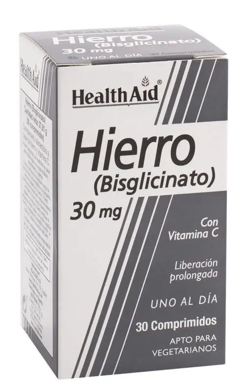 Health Aid Hierro Biglicinato 30 Mg, 30 Comprimidos